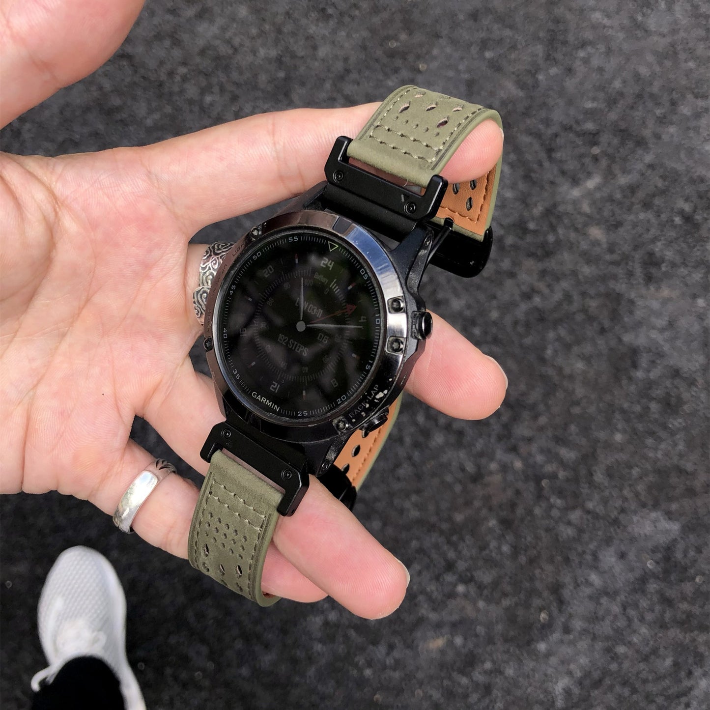 ORA- Breathable Leather Strap For Garmin