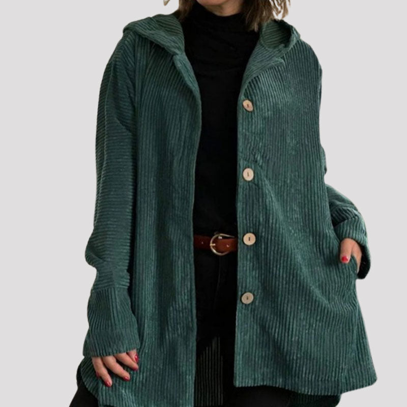 MARIE |🍂 Corduroy jacket for fall and winter - Casual velvet hooded jacket