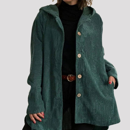 MARIE |🍂 Corduroy jacket for fall and winter - Casual velvet hooded jacket