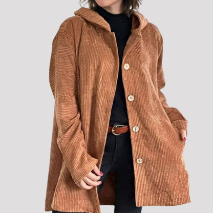 MARIE |🍂 Corduroy jacket for fall and winter - Casual velvet hooded jacket