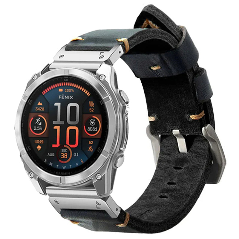 ORIX - Leather Strap For Garmin Fenix 8 7X 6X Pro / 20mm/22mm/26mm