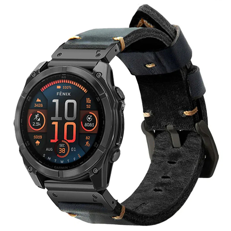 ORIX - Leather Strap For Garmin Fenix 8 7X 6X Pro / 20mm/22mm/26mm