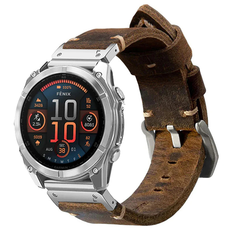 ORIX - Leather Strap For Garmin Fenix 8 7X 6X Pro / 20mm/22mm/26mm