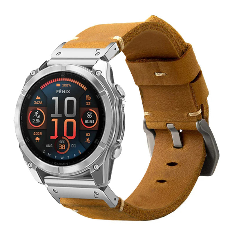 ORIX - Leather Strap For Garmin Fenix 8 7X 6X Pro / 20mm/22mm/26mm