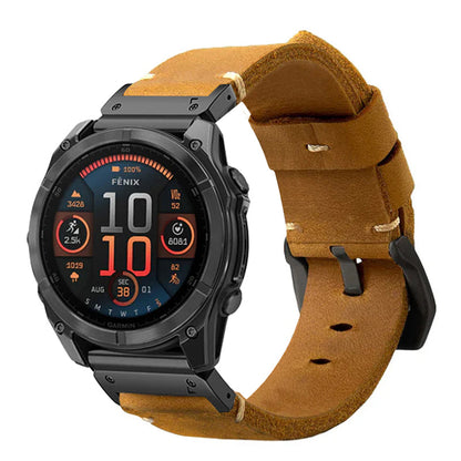 ORIX - Leather Strap For Garmin Fenix 8 7X 6X Pro / 20mm/22mm/26mm