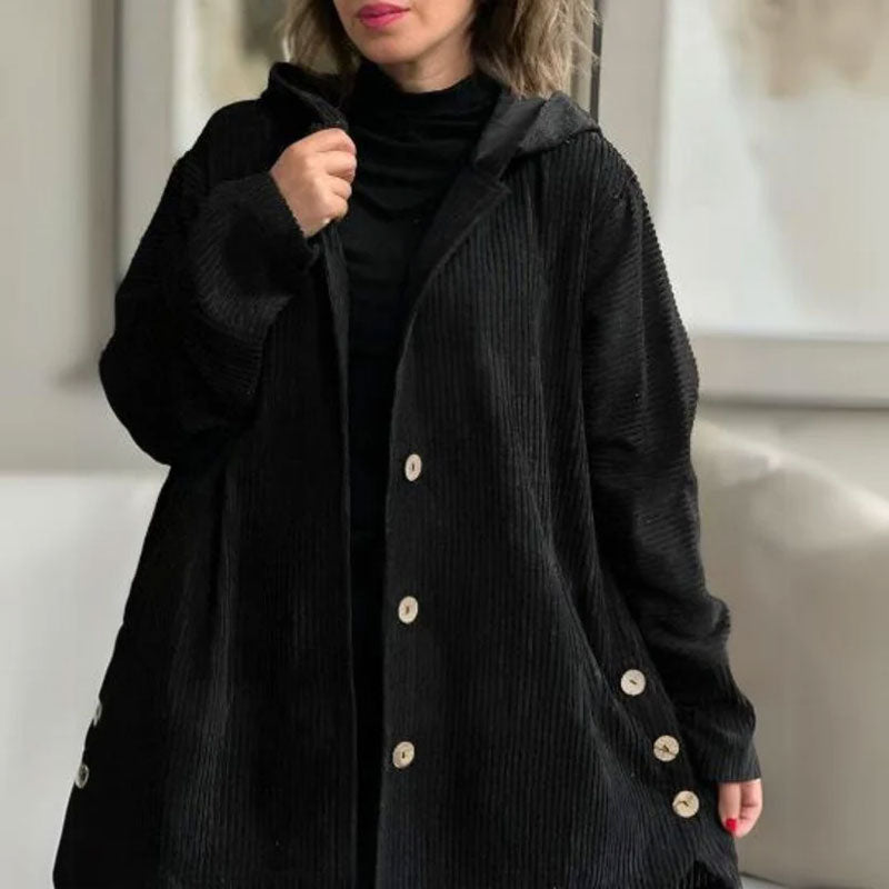 MARIE |🍂 Corduroy jacket for fall and winter - Casual velvet hooded jacket