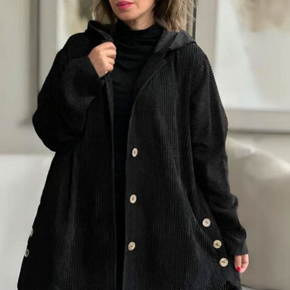 MARIE |🍂 Corduroy jacket for fall and winter - Casual velvet hooded jacket