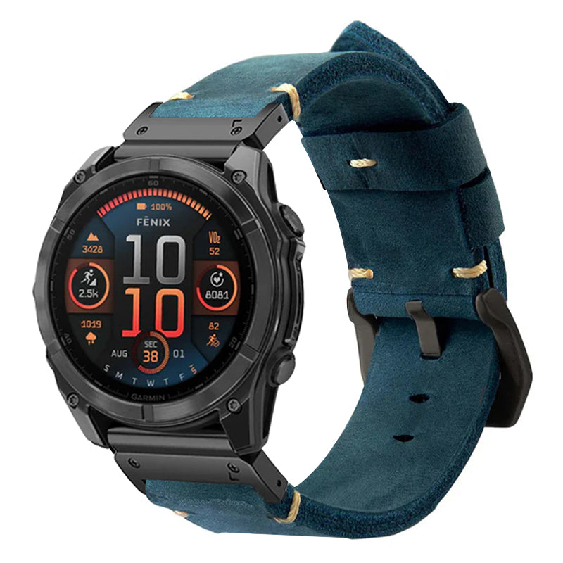 ORIX - Leather Strap For Garmin Fenix 8 7X 6X Pro / 20mm/22mm/26mm