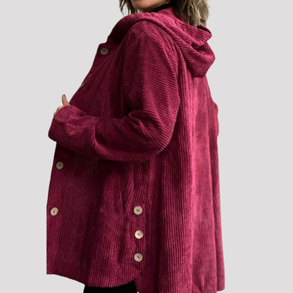 MARIE |🍂 Corduroy jacket for fall and winter - Casual velvet hooded jacket