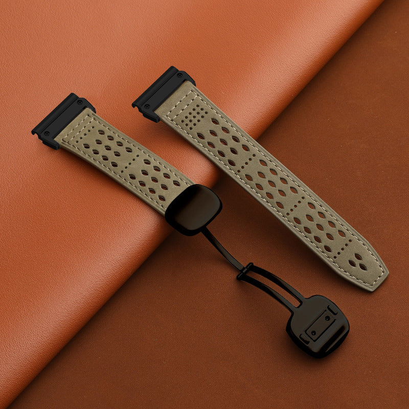 ORA- Breathable Leather Strap For Garmin