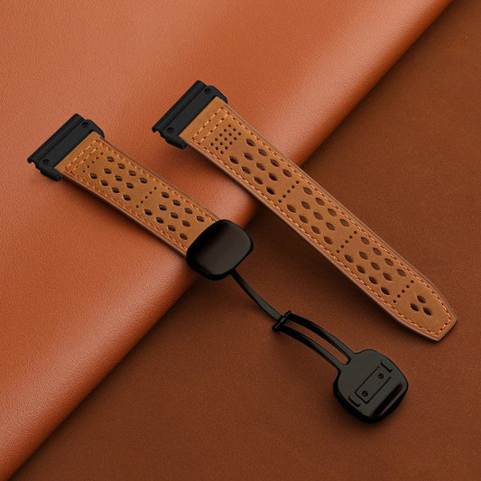 ORA- Breathable Leather Strap For Garmin