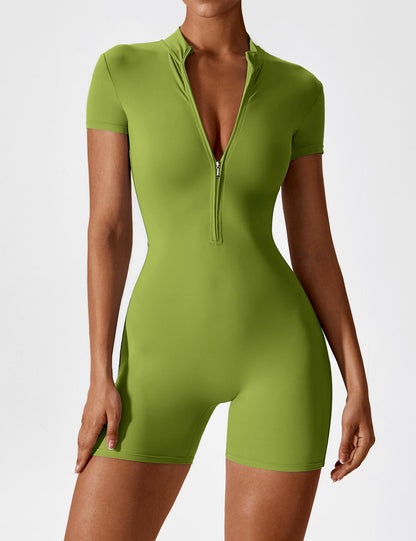 FlixiFit Mia - Curvy Romper with short sleeves and zip