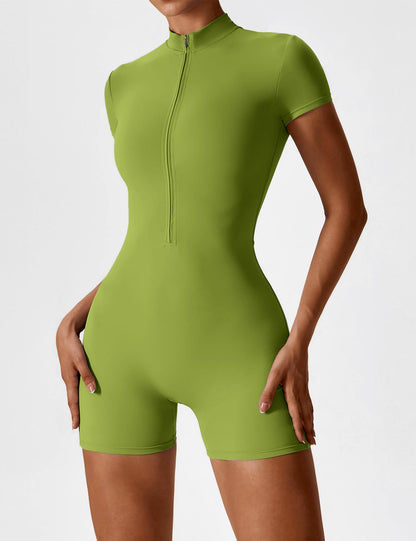 FlixiFit Mia - Curvy Romper with short sleeves and zip