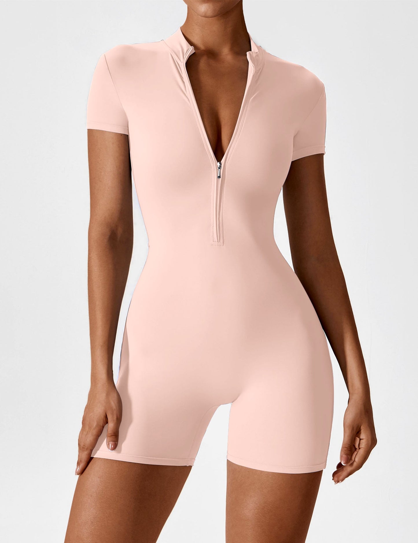 FlixiFit Mia - Curvy Romper with short sleeves and zip