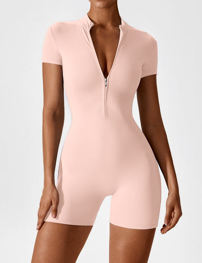 FlixiFit Mia - Curvy Romper with short sleeves and zip