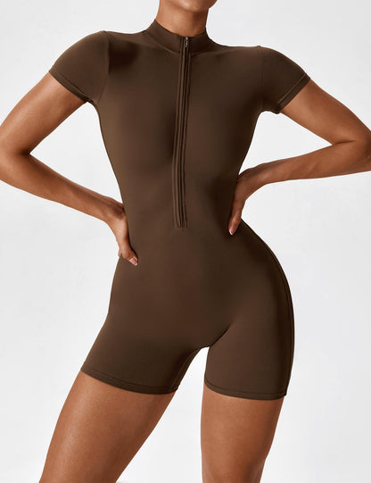 FlixiFit Mia - Curvy Romper with short sleeves and zip