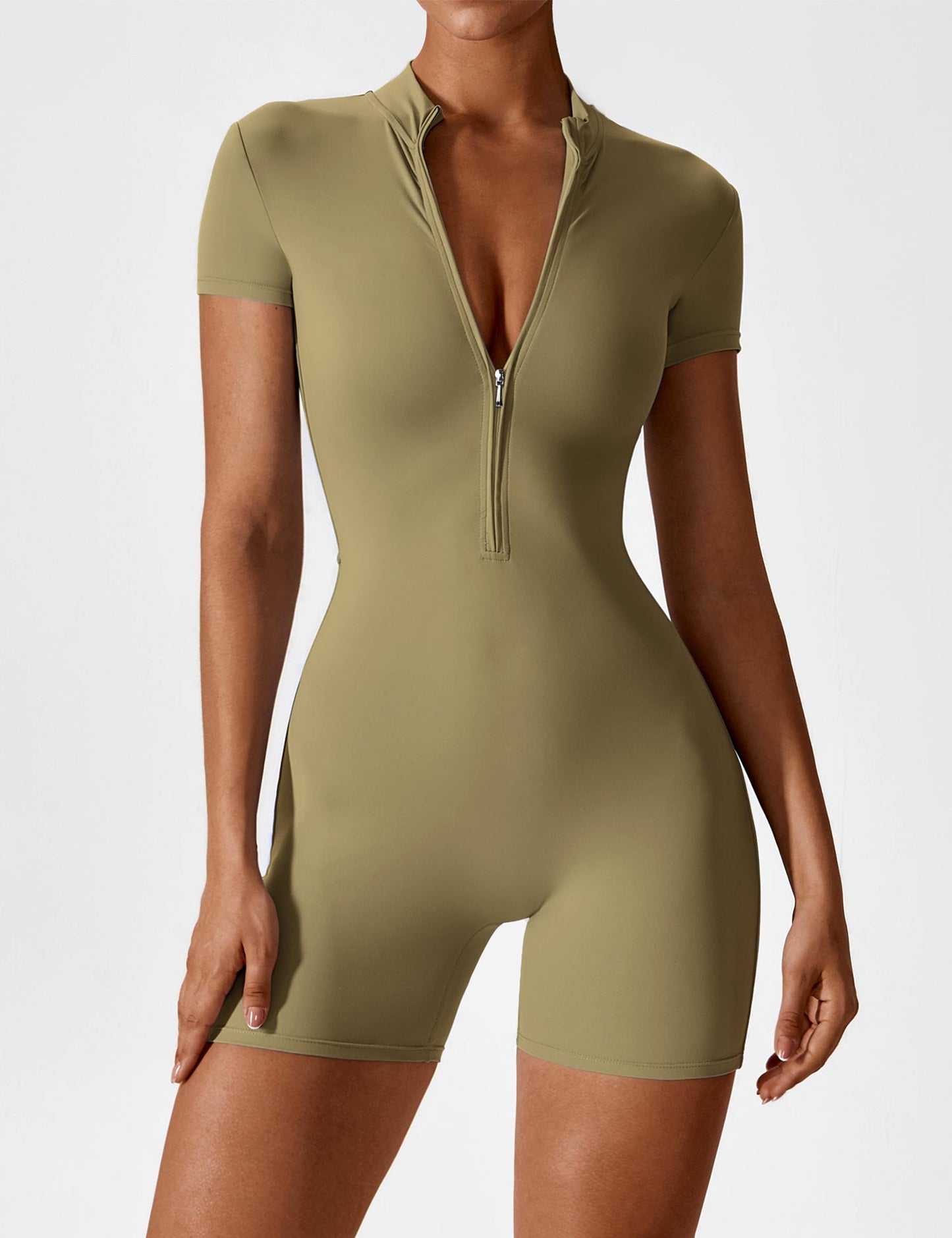 FlixiFit Mia - Curvy Romper with short sleeves and zip