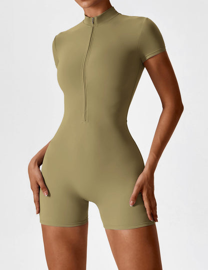 FlixiFit Mia - Curvy Romper with short sleeves and zip