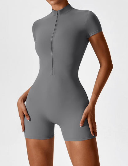 FlixiFit Mia - Curvy Romper with short sleeves and zip
