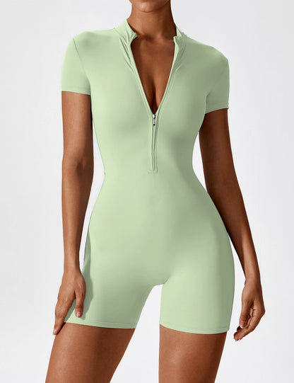 FlixiFit Mia - Curvy Romper with short sleeves and zip