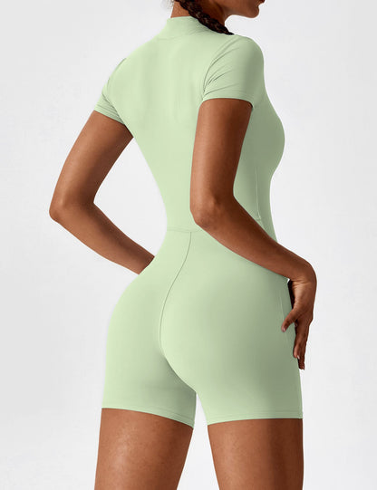 FlixiFit Mia - Curvy Romper with short sleeves and zip