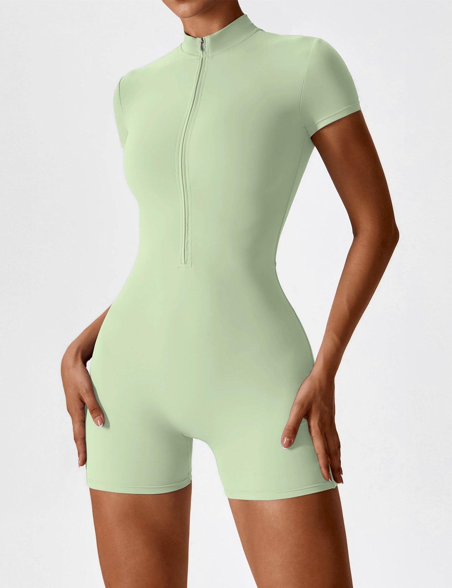 FlixiFit Mia - Curvy Romper with short sleeves and zip