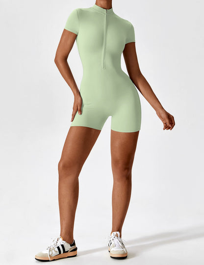 FlixiFit Mia - Curvy Romper with short sleeves and zip