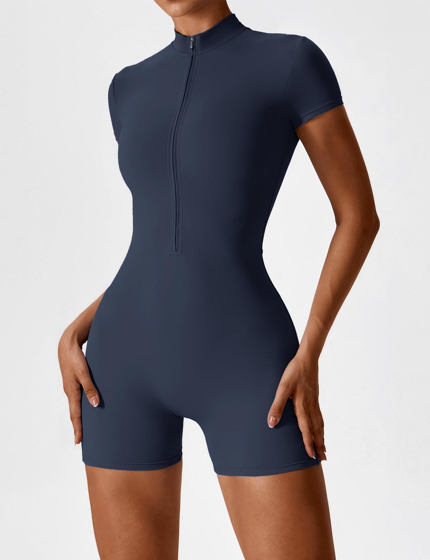FlixiFit Mia - Curvy Romper with short sleeves and zip