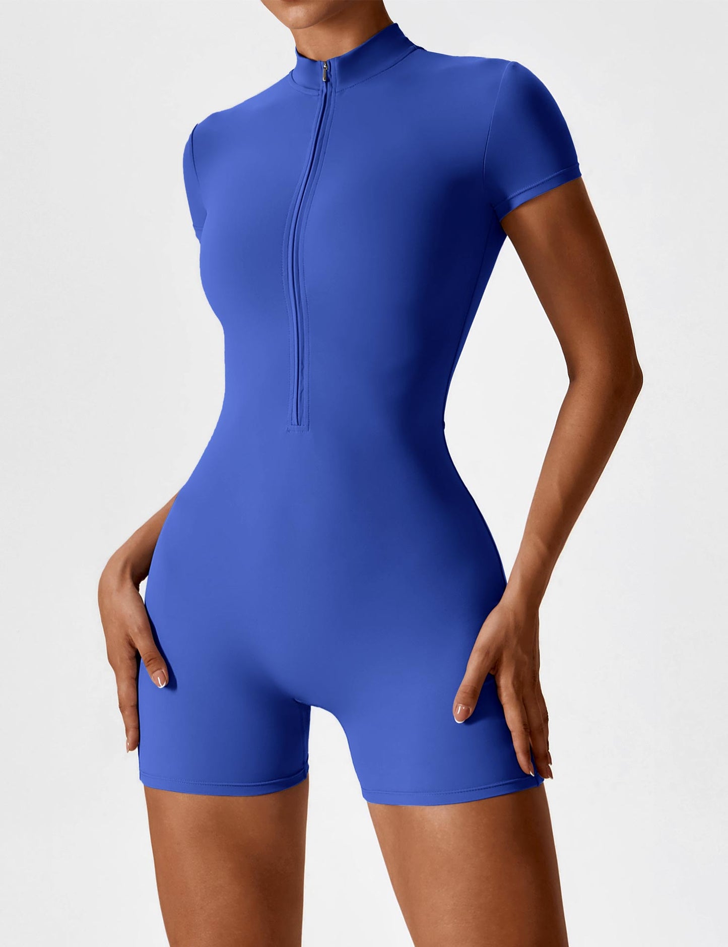 FlixiFit Mia - Curvy Romper with short sleeves and zip