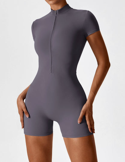 FlixiFit Mia - Curvy Romper with short sleeves and zip