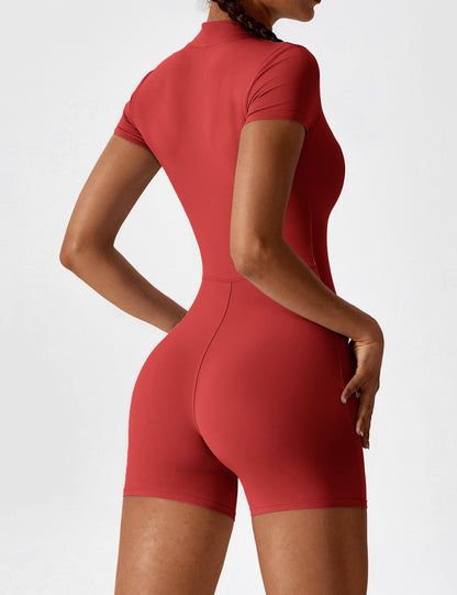 FlixiFit Mia - Curvy Romper with short sleeves and zip