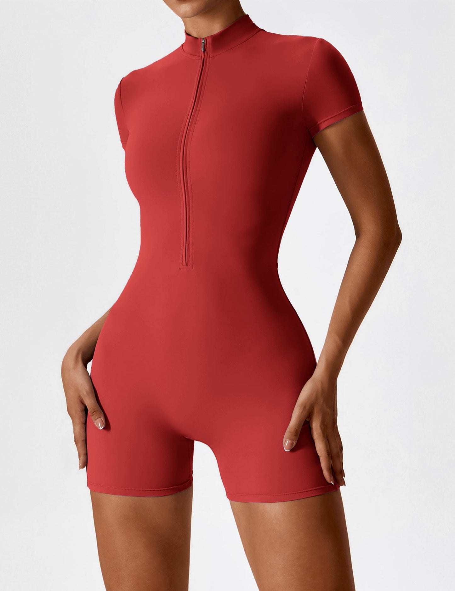 FlixiFit Mia - Curvy Romper with short sleeves and zip