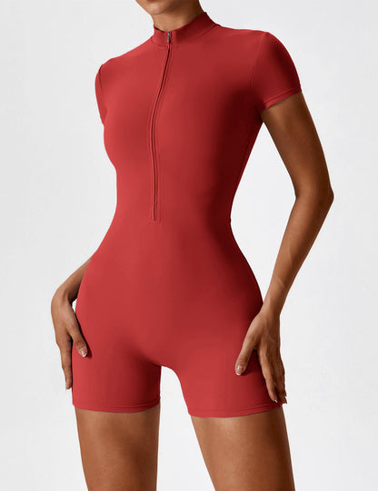 FlixiFit Mia - Curvy Romper with short sleeves and zip