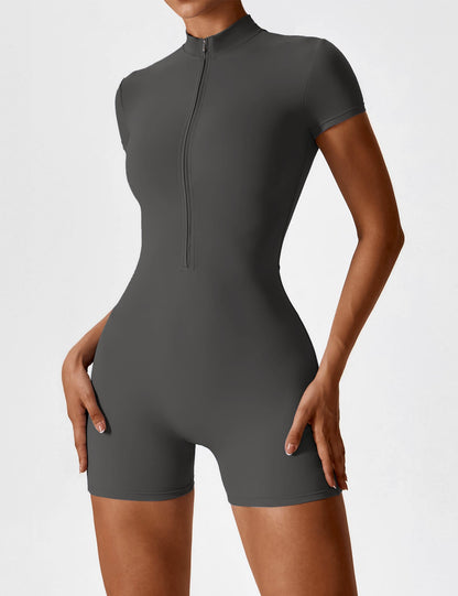 FlixiFit Mia - Curvy Romper with short sleeves and zip
