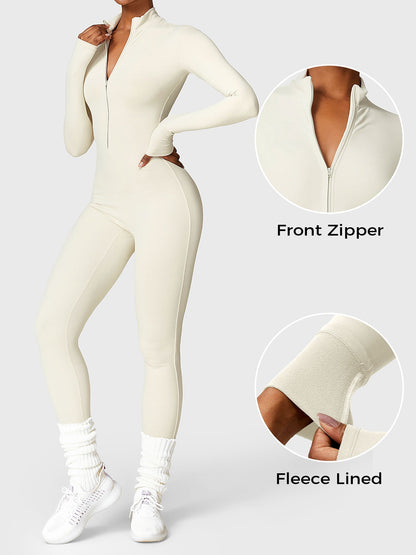 FlexiFit Belle Jumpsuit-  Fleece Long Sleeve Zipper