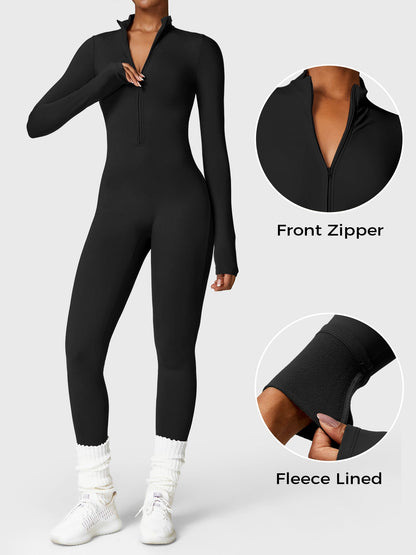FlexiFit Belle Jumpsuit-  Fleece Long Sleeve Zipper