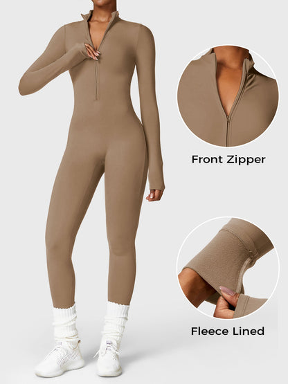 FlexiFit Belle Jumpsuit-  Fleece Long Sleeve Zipper