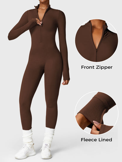 FlexiFit Belle Jumpsuit-  Fleece Long Sleeve Zipper