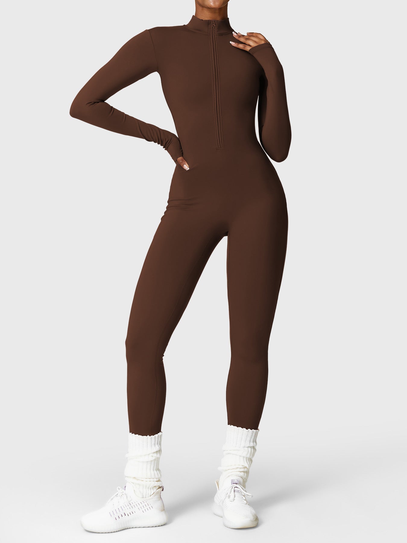 FlexiFit Belle Jumpsuit-  Fleece Long Sleeve Zipper