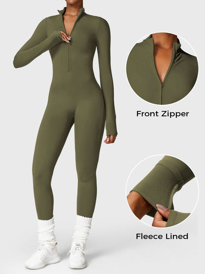 FlexiFit Belle Jumpsuit-  Fleece Long Sleeve Zipper