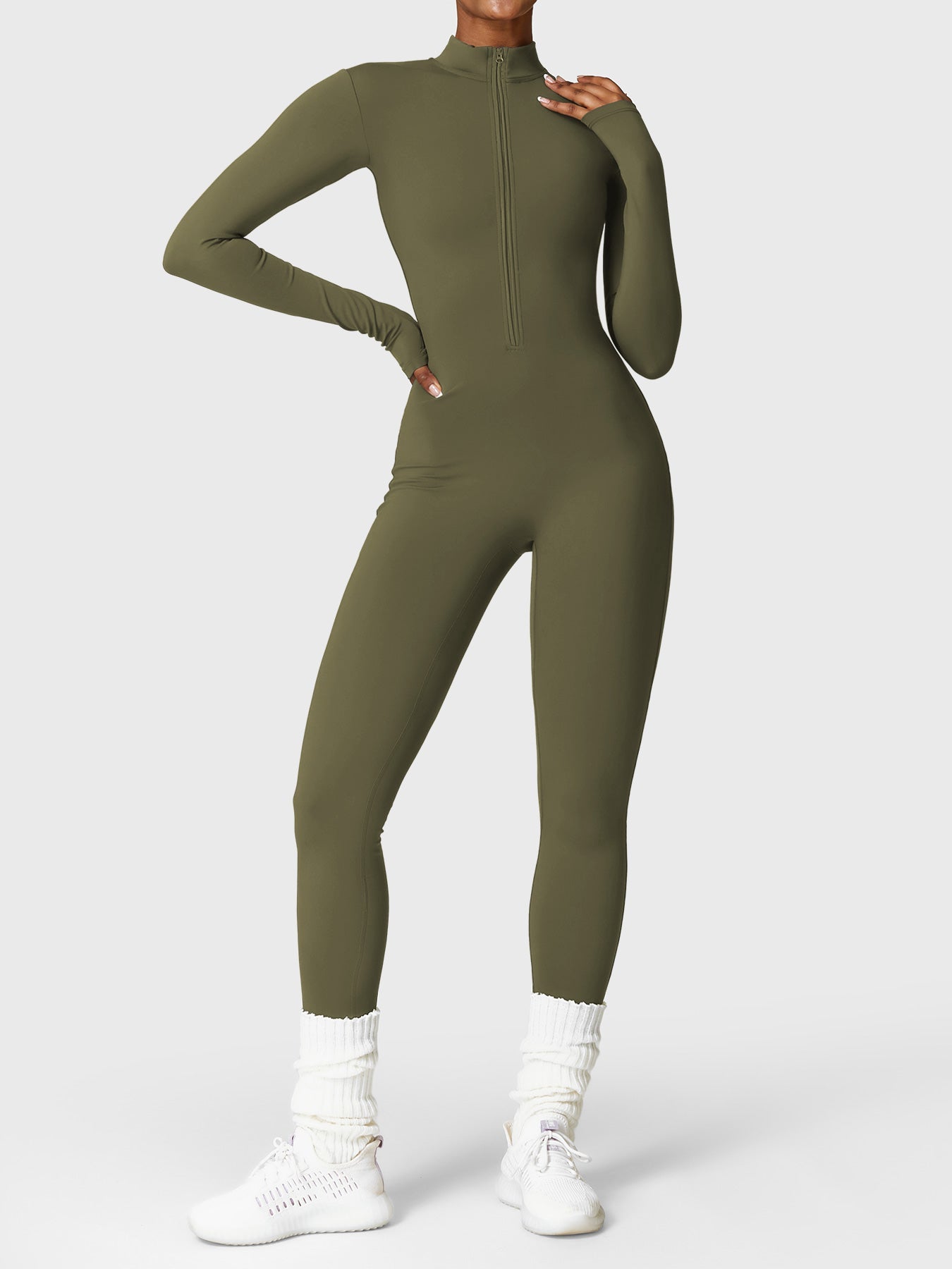 FlexiFit Belle Jumpsuit-  Fleece Long Sleeve Zipper