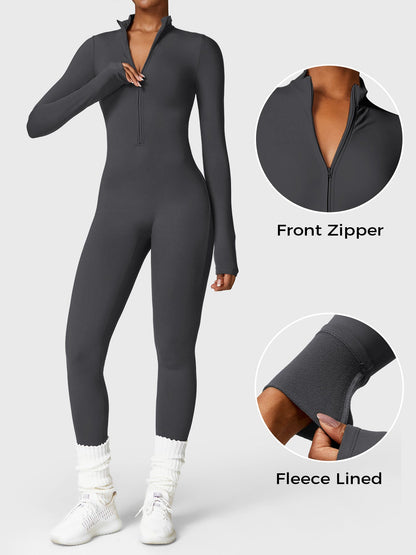 FlexiFit Belle Jumpsuit-  Fleece Long Sleeve Zipper