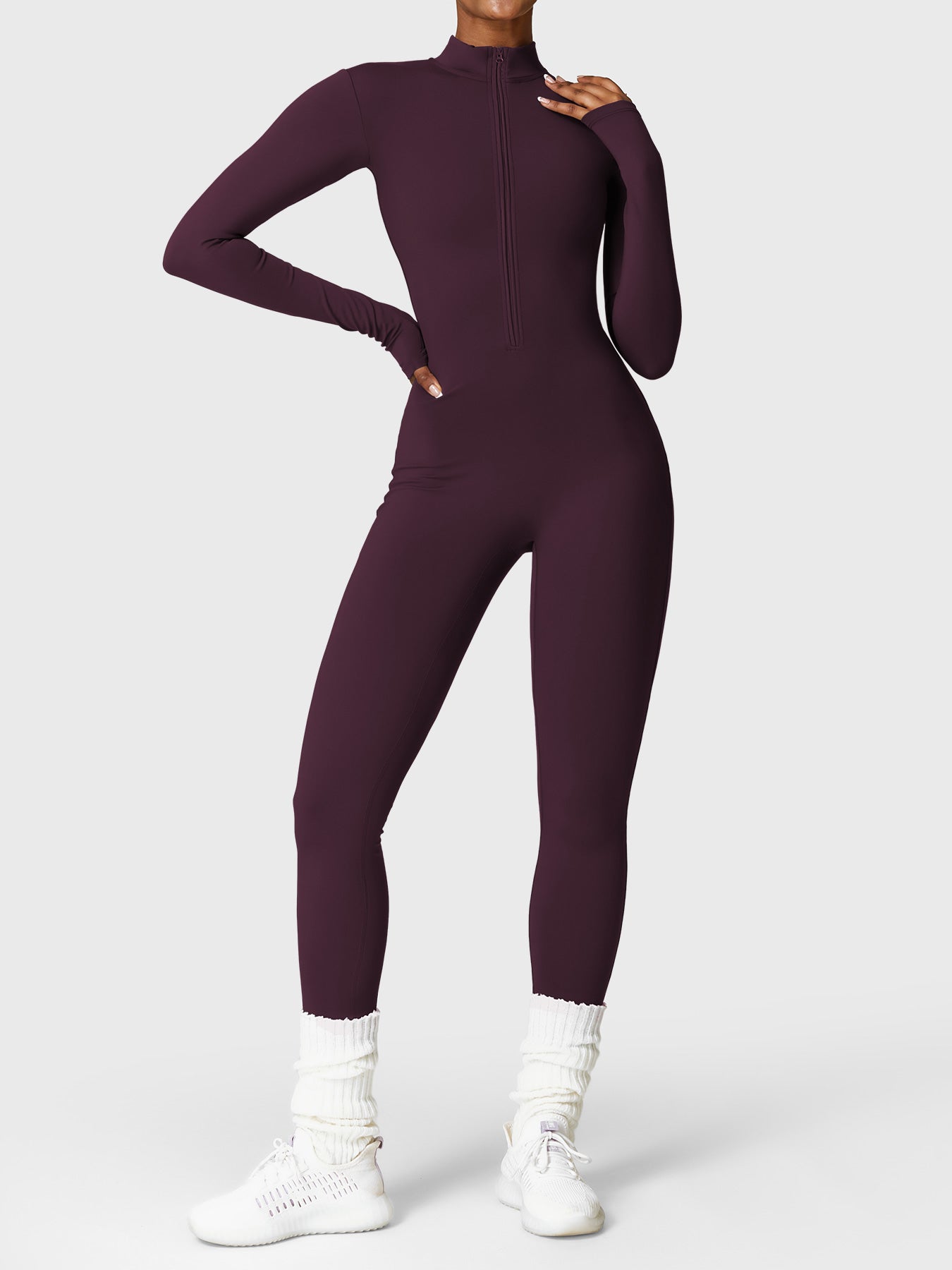 FlexiFit Belle Jumpsuit-  Fleece Long Sleeve Zipper
