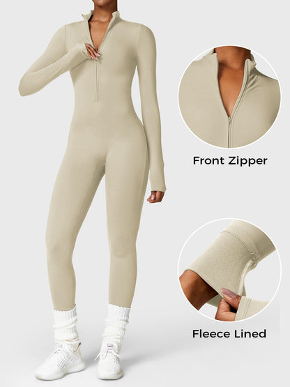 FlexiFit Belle Jumpsuit-  Fleece Long Sleeve Zipper