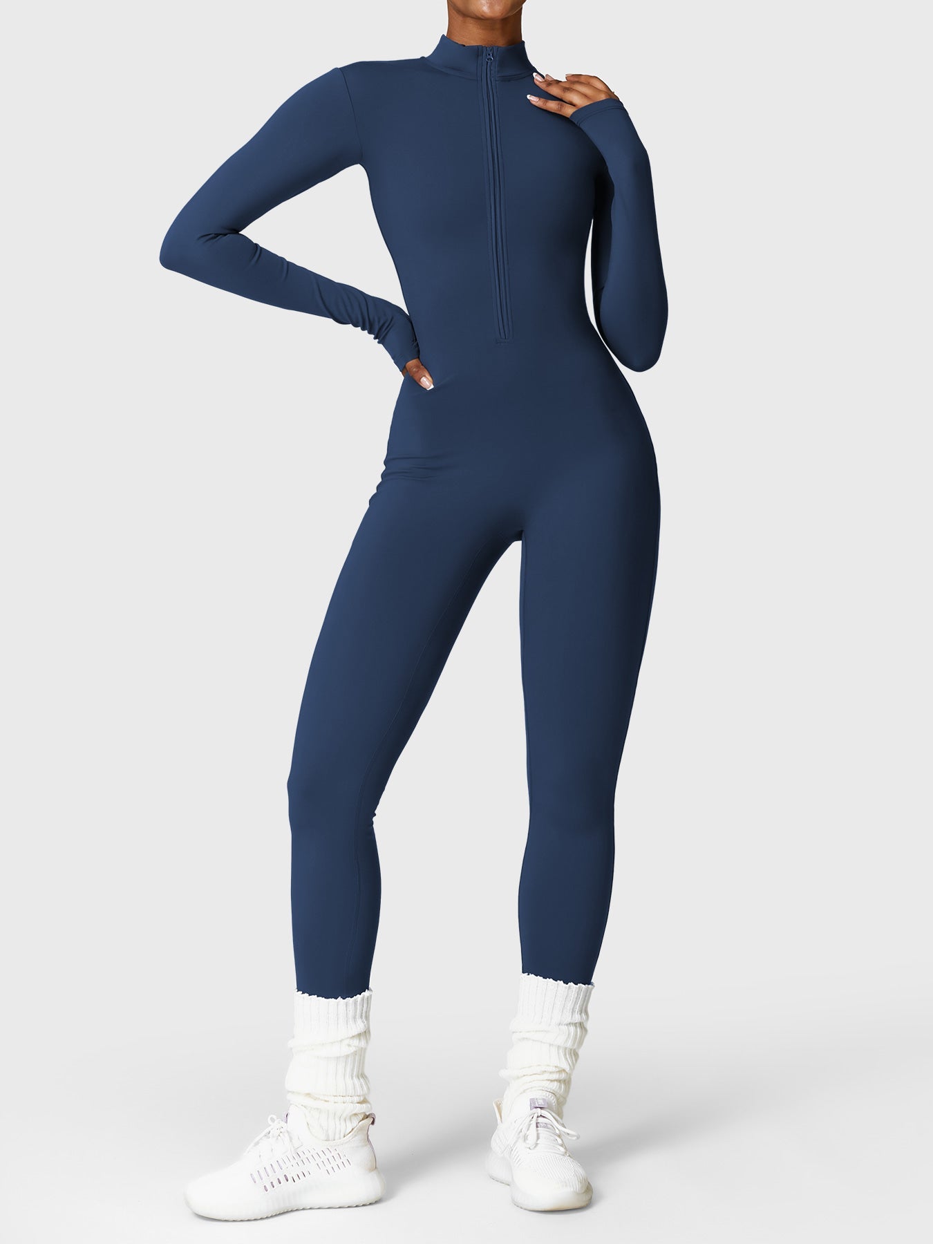 FlexiFit Belle Jumpsuit-  Fleece Long Sleeve Zipper